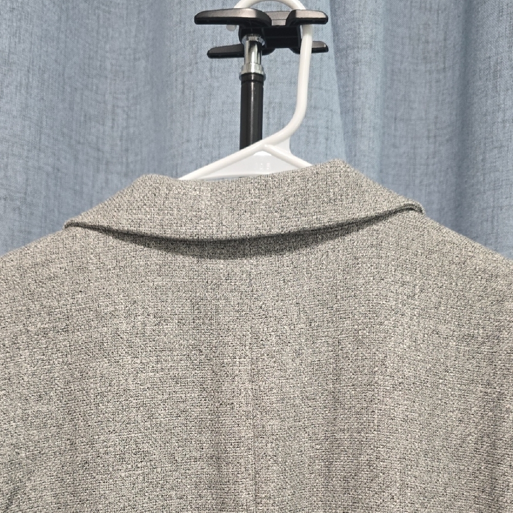 H&M Light Gray Women's Textured Blazer 3/4 Scrunched Sleeves Size Large - Picture 9 of 9